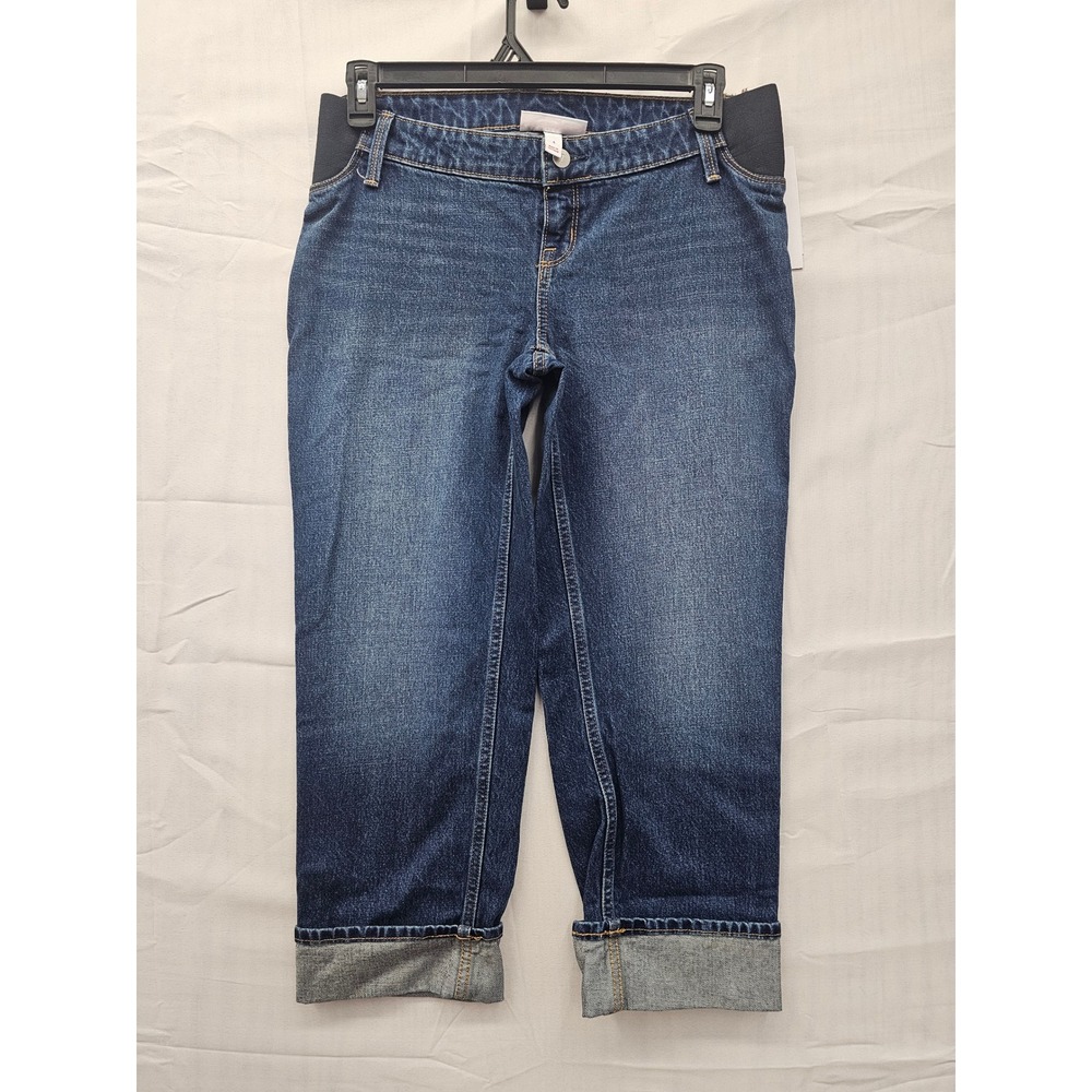 Isabel by Ingrid & Isabel Maternity Jeans Dark Wash Vintage Straight Crop Size 4